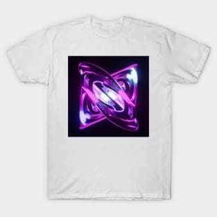 Swirling Twisted Abstract Metallic Shape Design T-Shirt